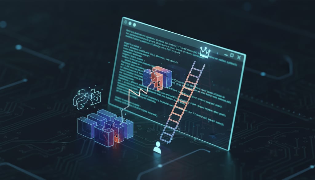 AI-generated visual of a tiny local exploit triggering page-cache corruption and privilege escalation