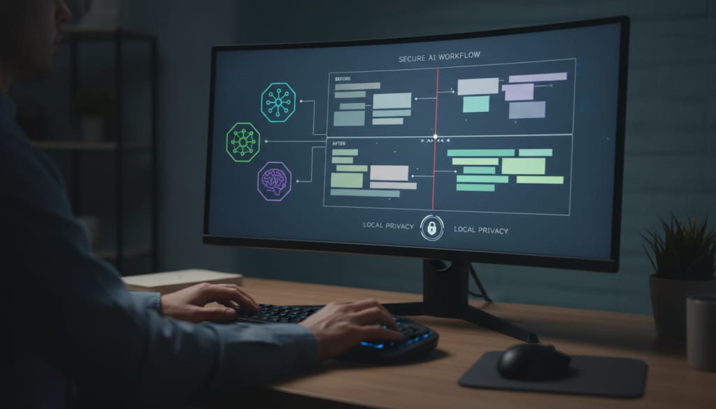 AI-generated visual of multiple coding agents operating inside one fast local-first editing workflow