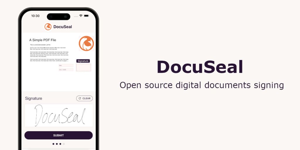 Official DocuSeal product preview. DocuSeal product preview
