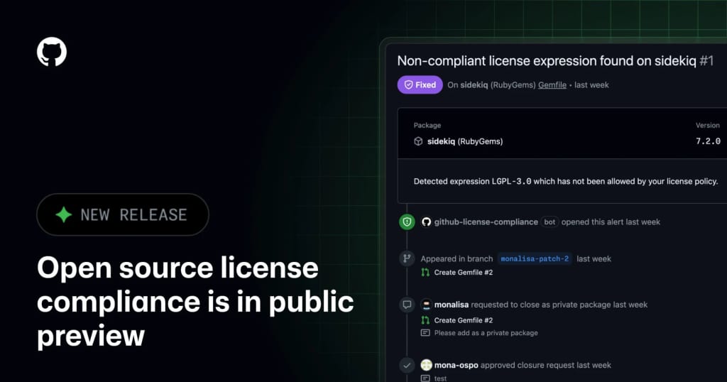 GitHub license compliance preview image