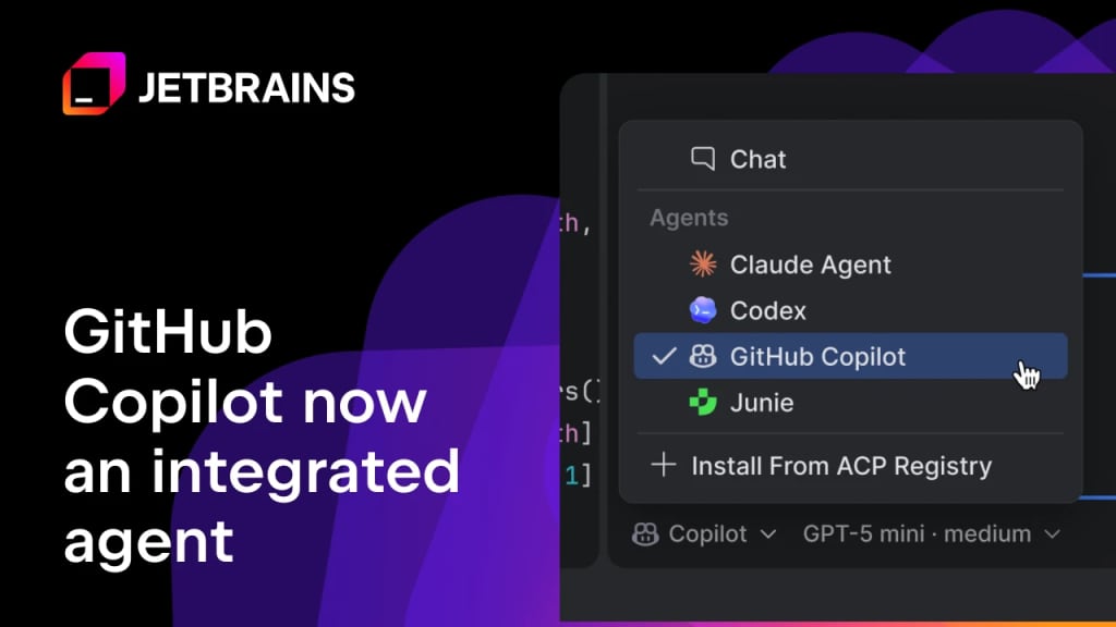 JetBrains announcement image for GitHub Copilot integrated agent