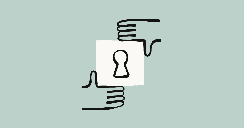 Source image from Anthropic's Fable 5 cyber safeguards post. Anthropic hand-lock illustration