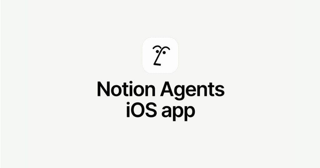 Source: Notion release artwork for the Notion Agents iOS app. Notion Agents iOS app release artwork