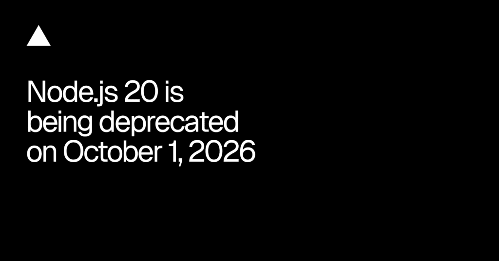 Vercel Node.js 20 deprecation card
