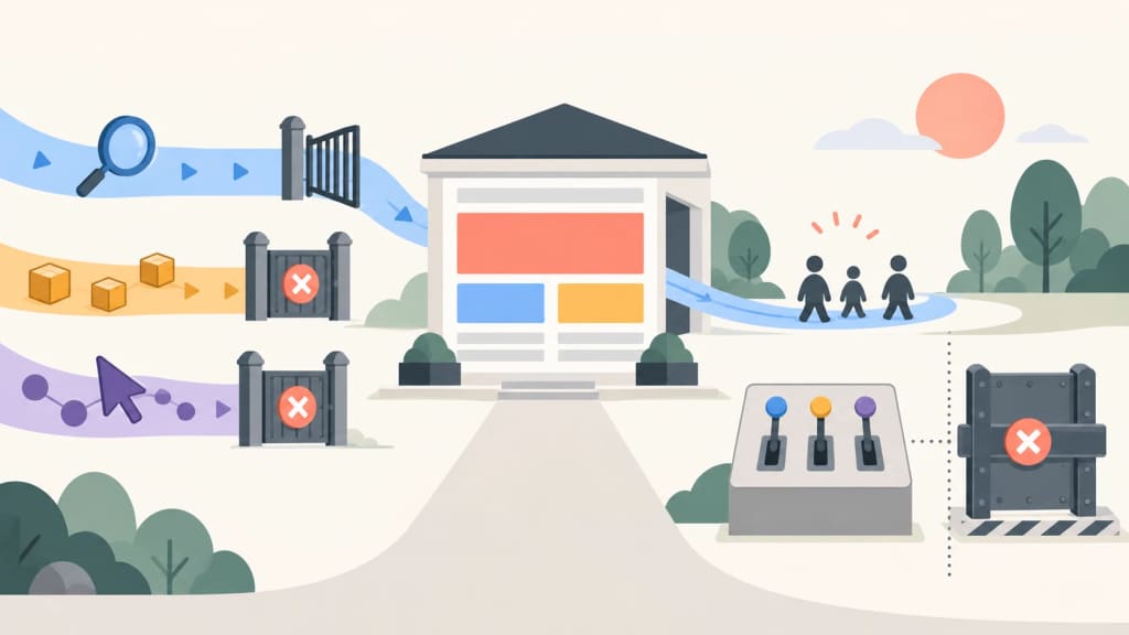AI-generated illustration Concept illustration: The default for new ad-supported domains