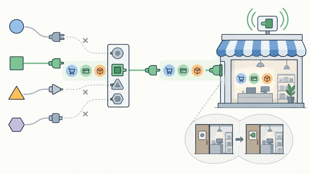 AI-generated illustration Concept illustration: Shopify storefronts advertise the 2026-08-25 profile