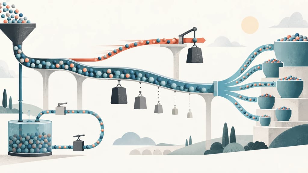 AI-generated illustration Concept illustration: Pricing falls while access expands