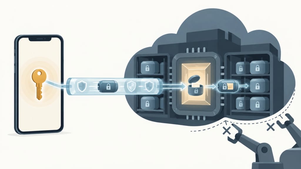 Concept illustration: The proposed key boundary keeps Google out of the decryption path