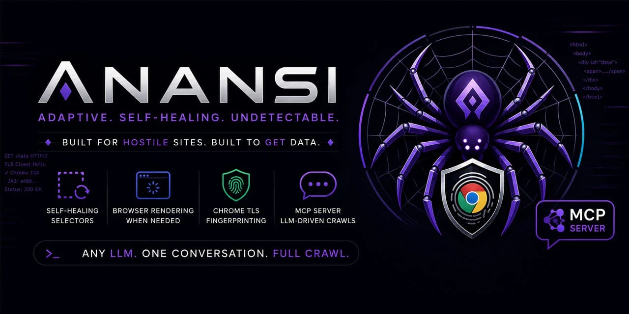 Anansi: Self-Healing Web Scraper with MCP Server