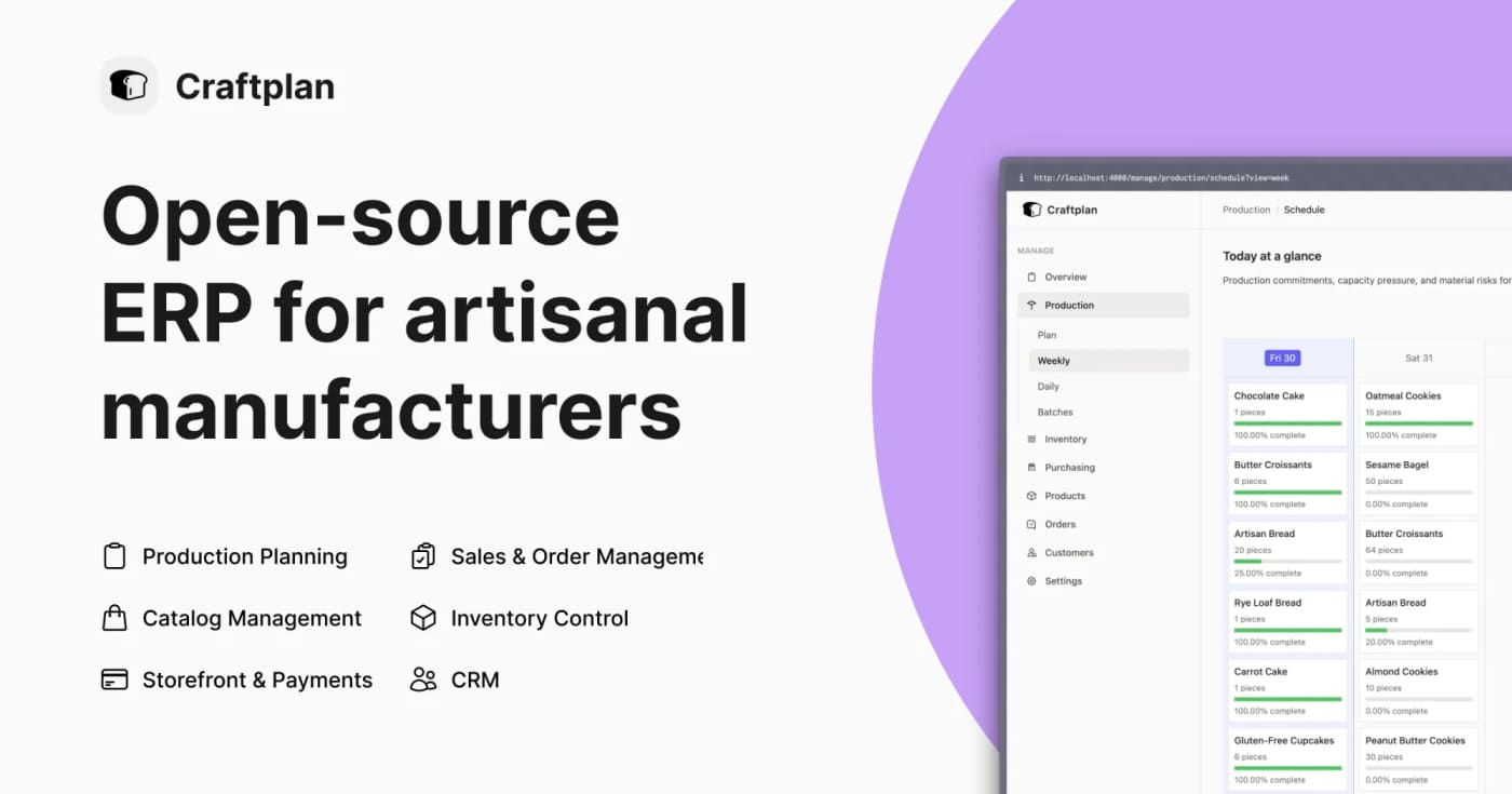 Self-host a lightweight ERP for small craft businesses with Craftplan