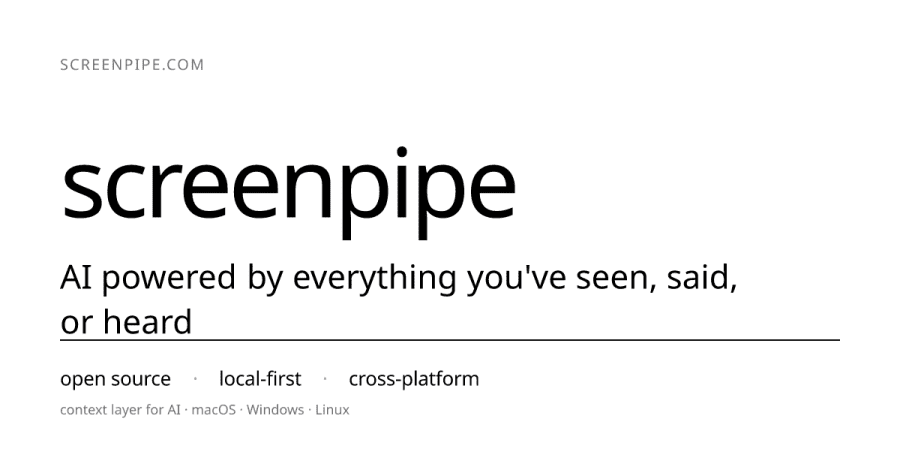 Give desktop agents local work memory with Screenpipe